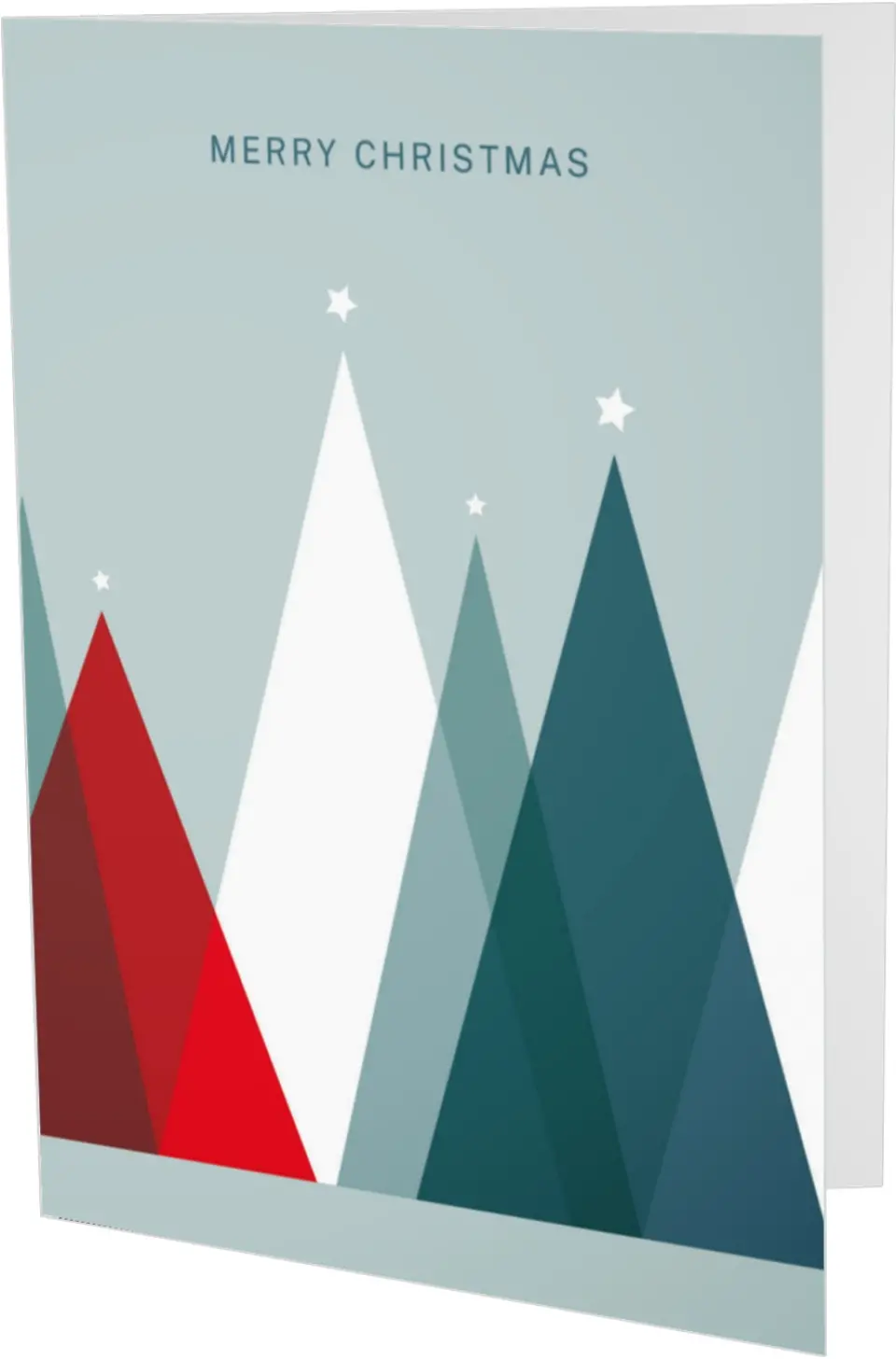 This is a 4.8" x 6.8" Folded Christmas Card called Transparent Trees printed in full color