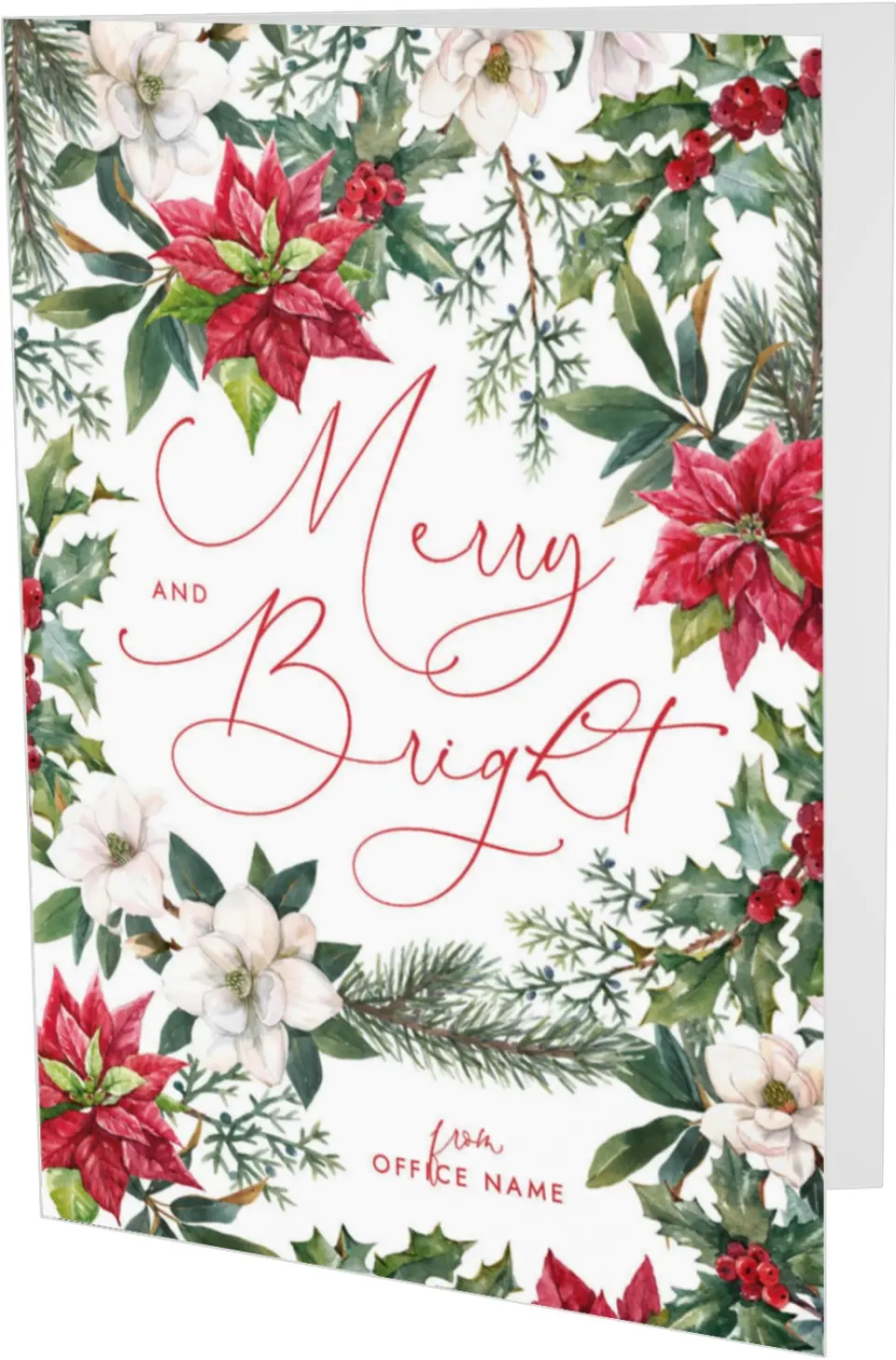 This is a 4.8" x 6.8" Folded Christmas Card called Floral Fantasia printed in full color