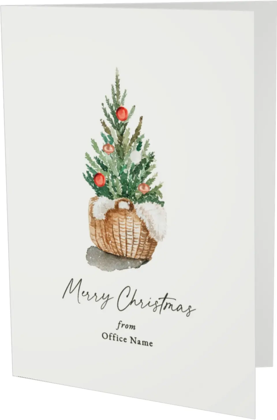 This is a 4.8" x 6.8" Folded Christmas Card called Minimal Tree printed in full color