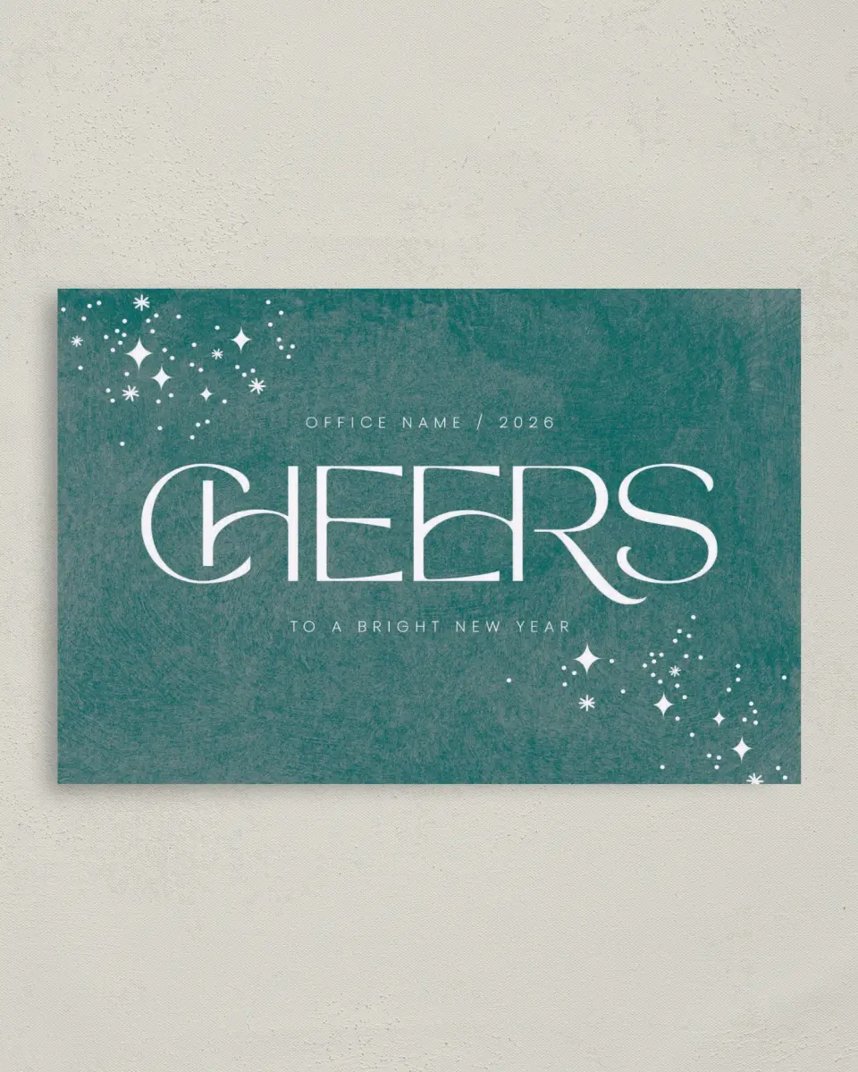 This is a 4.8" x 6.8" Folded Christmas Card called Glistening Cheer printed in full color
