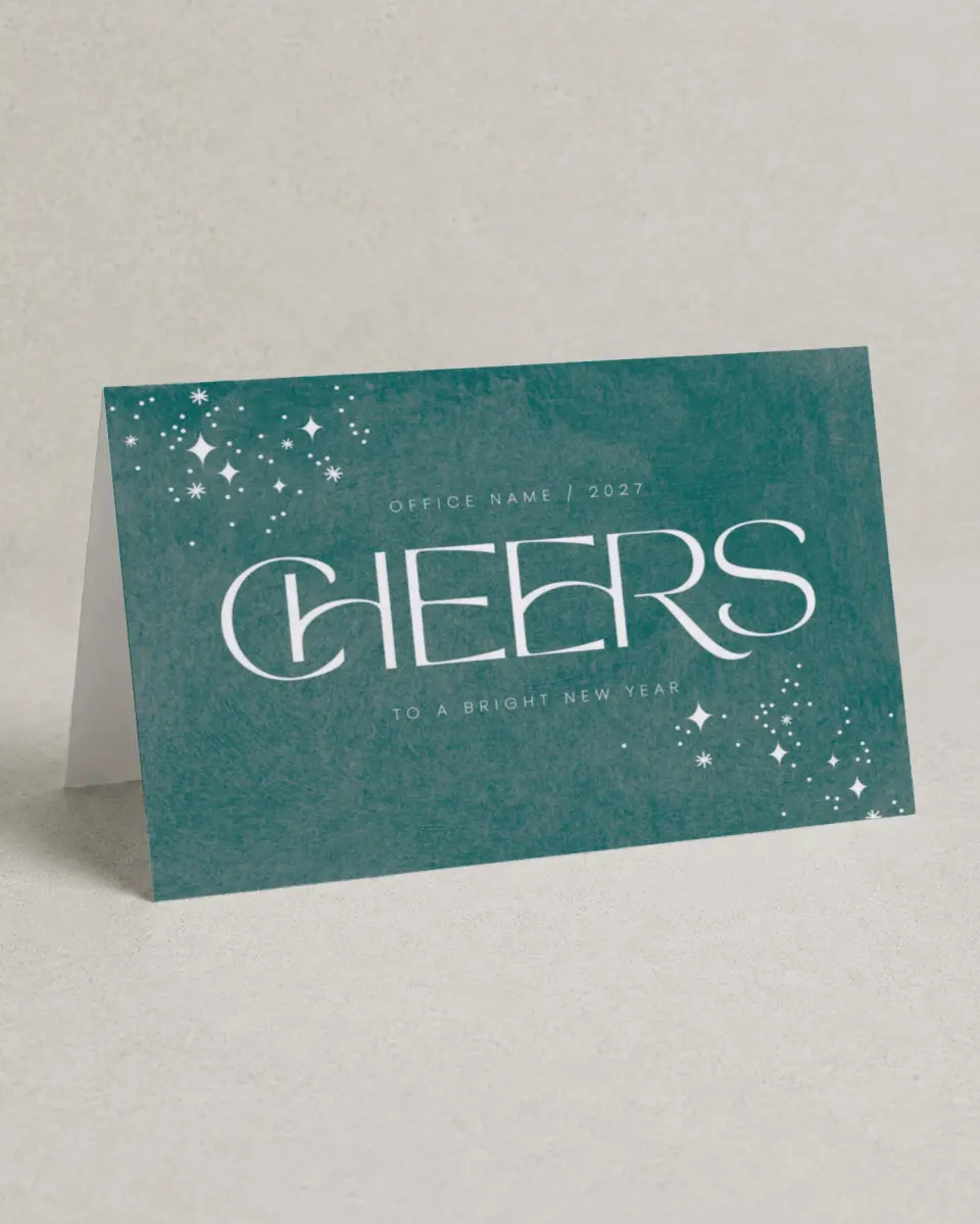 This is a 4.8" x 6.8" Folded Christmas Card called Glistening Cheer printed in full color