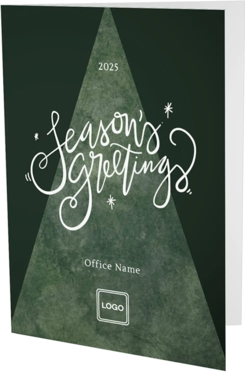 This is a 4.8" x 6.8" Folded Christmas Card called Textured Tree printed in full color