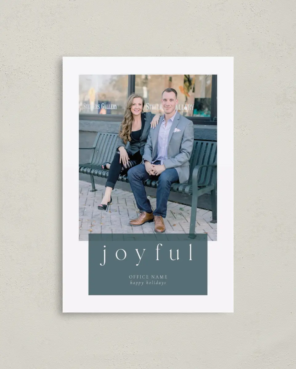 This is a 4.8" x 6.8" Folded Christmas Card called Joyful Team printed in full color