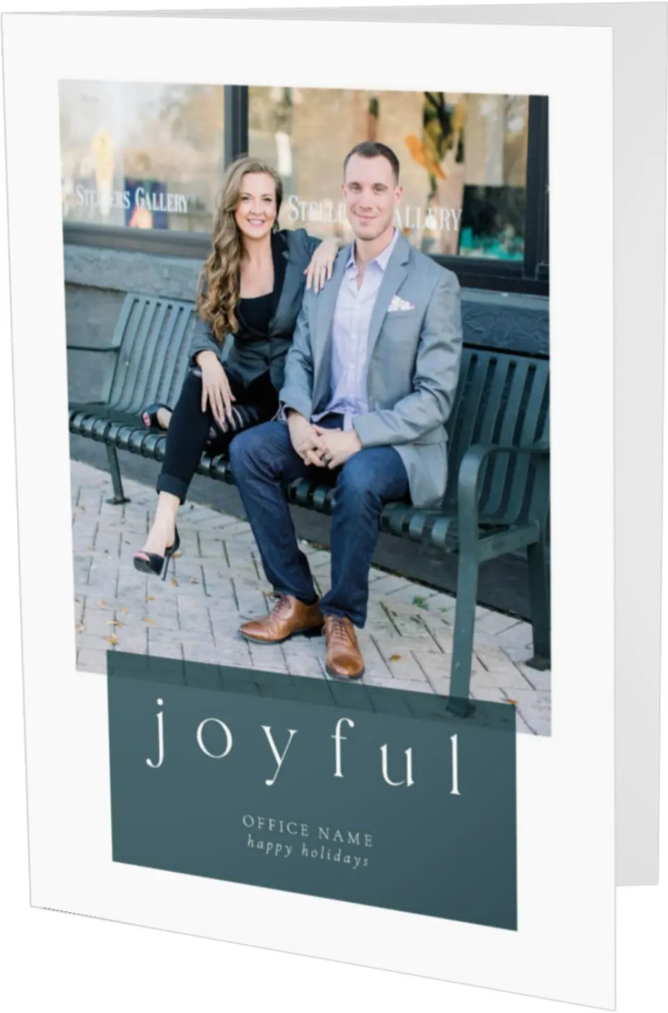 This is a 4.8" x 6.8" Folded Christmas Card called Joyful Team printed in full color
