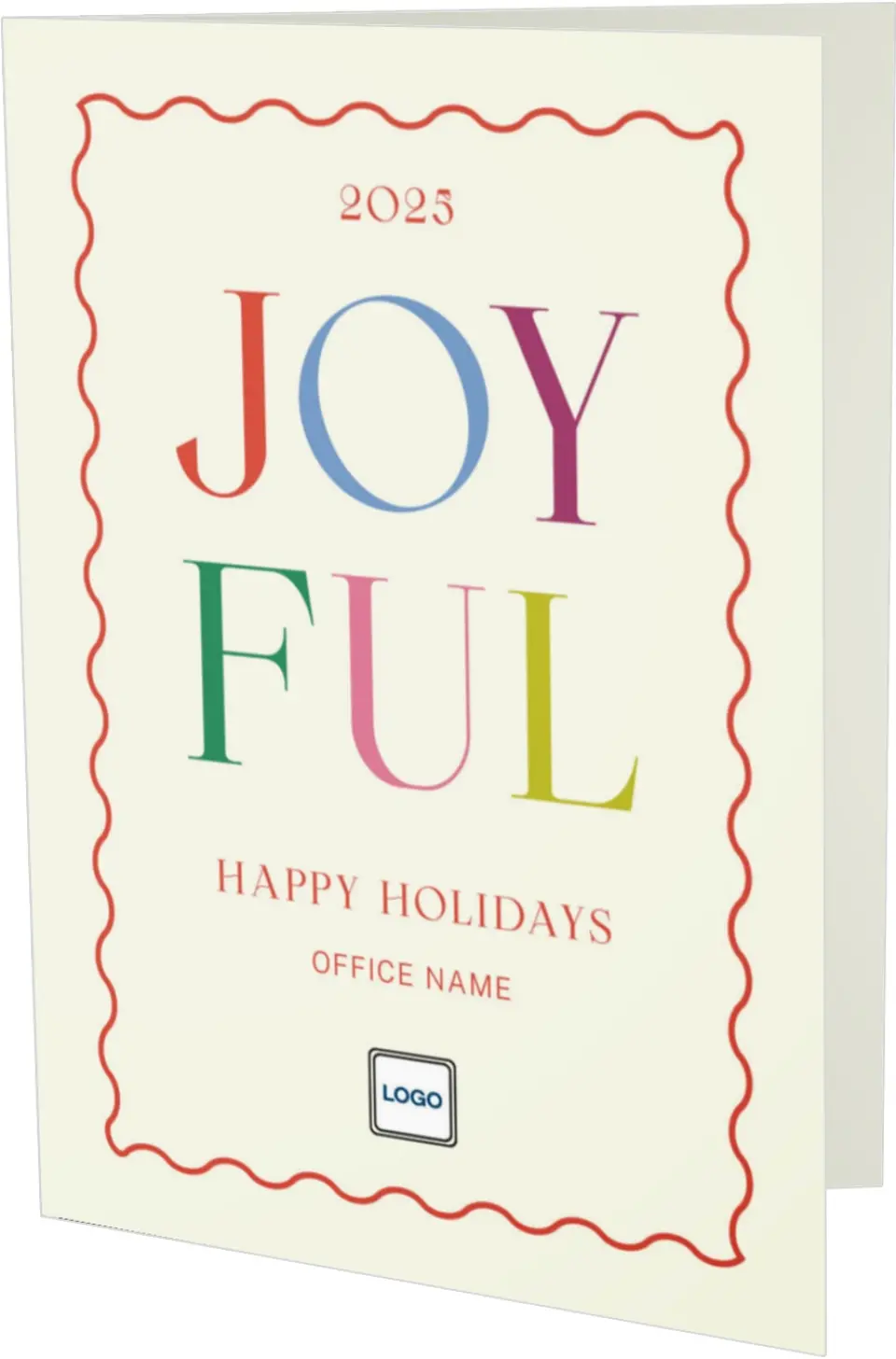 This is a 4.8" x 6.8" Folded Christmas Card called Joyful Christmas printed in full color
