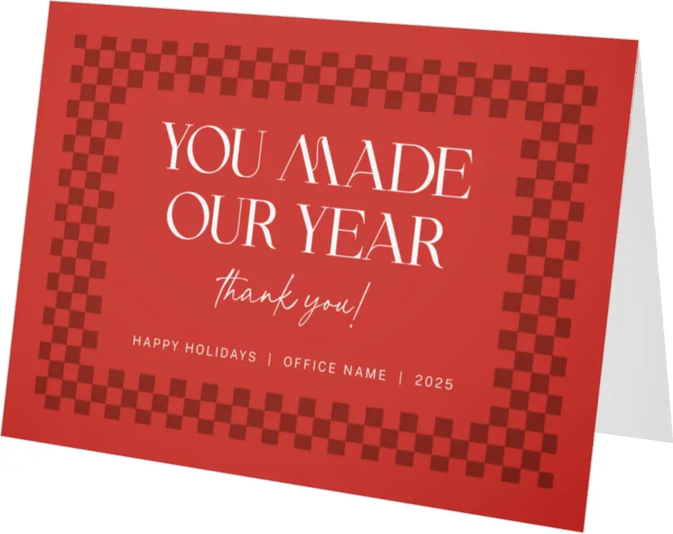This is a 4.8" x 6.8" Folded Christmas Card called Cheery Border printed in full color