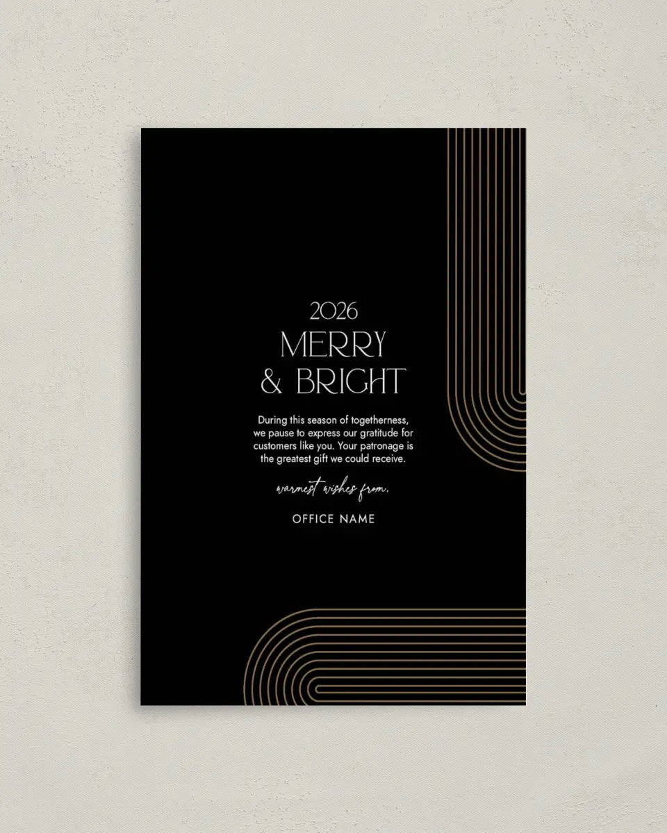 This is a 4.8" x 6.8" Folded Christmas Card called Corporate Christmas printed in full color