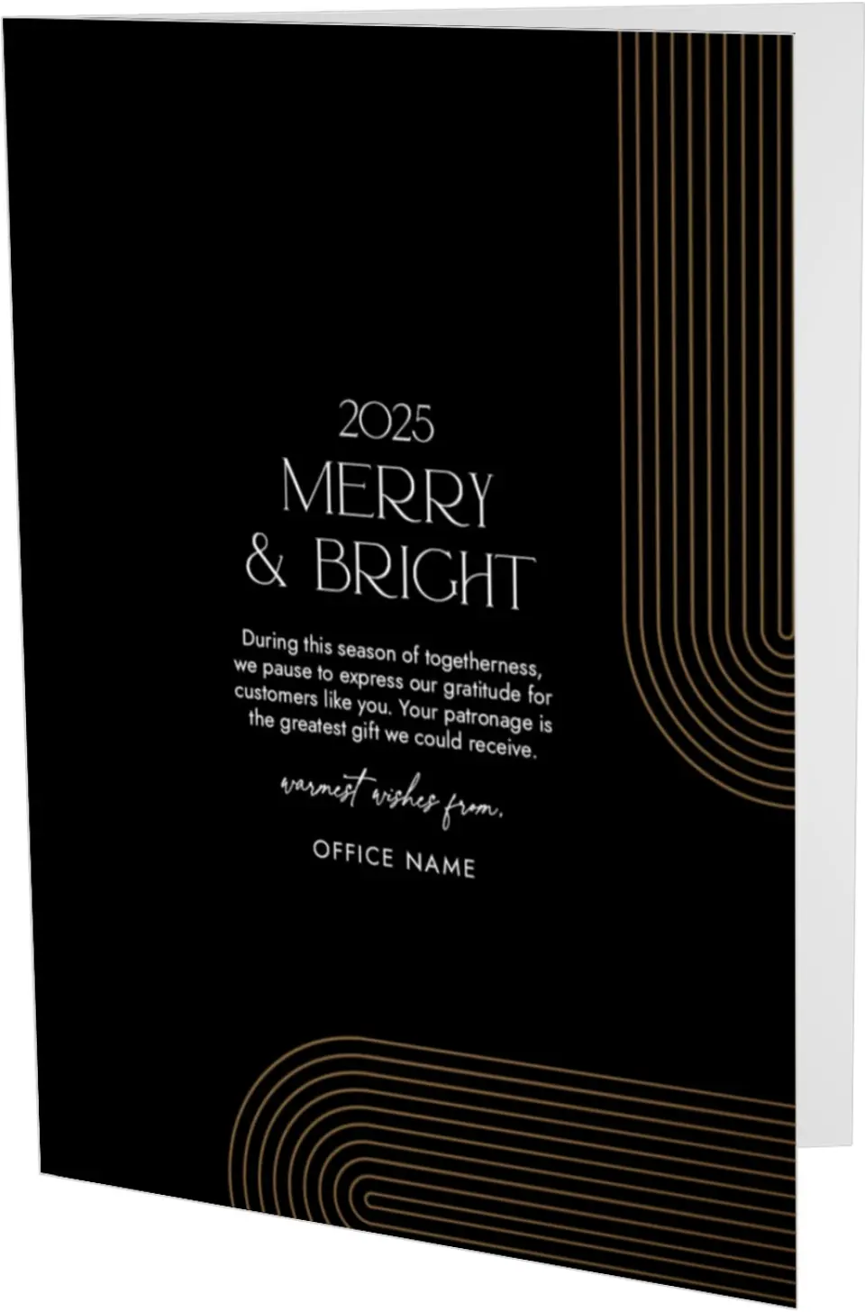 This is a 4.8" x 6.8" Folded Christmas Card called Corporate Christmas printed in full color