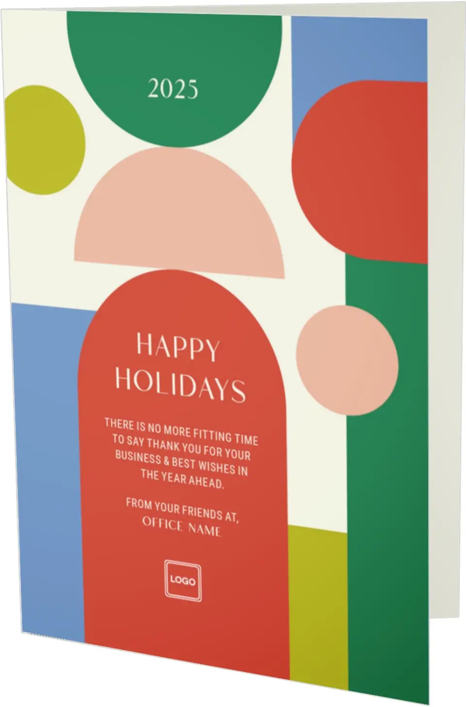 This is a 4.8" x 6.8" Folded Christmas Card called Festive Fling printed in full color