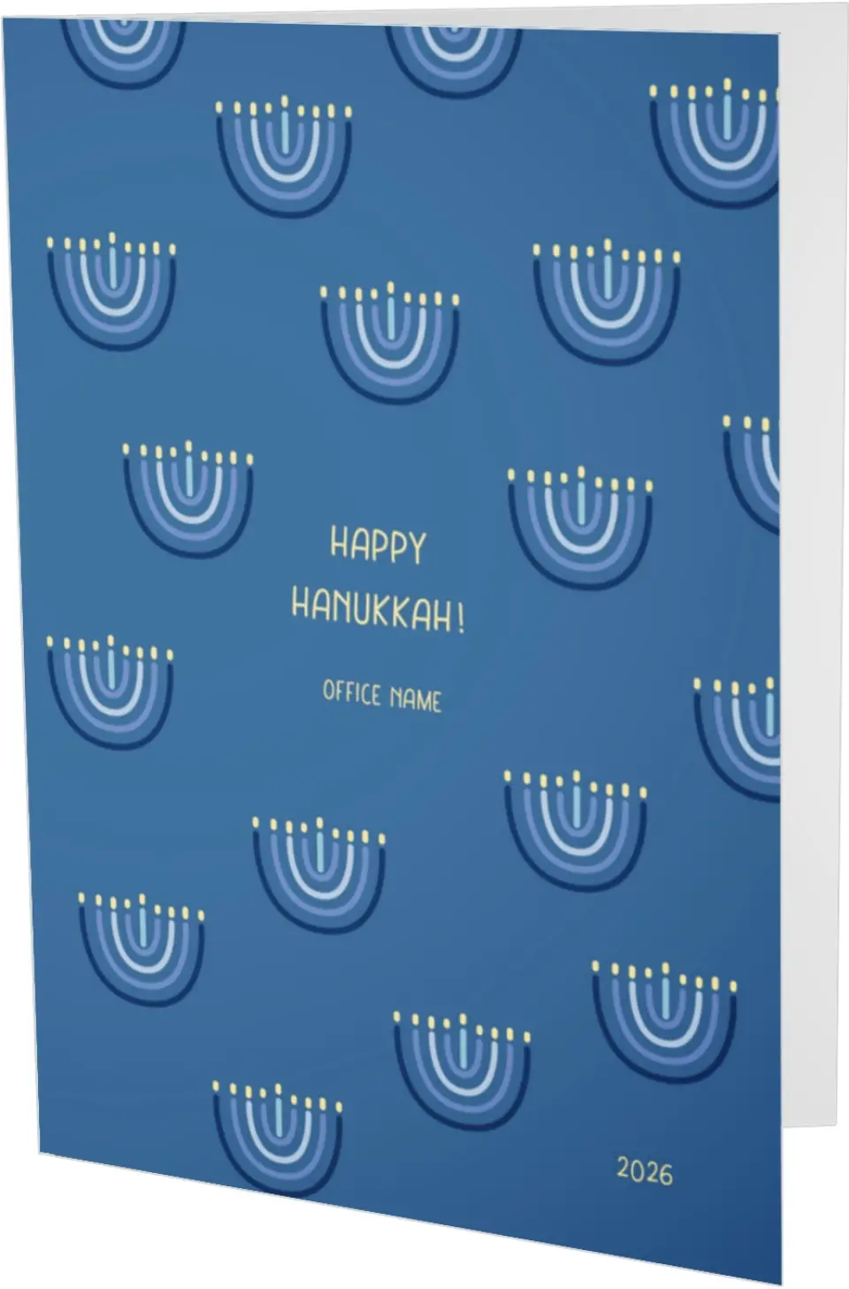 This is a 4.8" x 6.8" Folded Christmas Card called Hanukkah Serenity printed in full color