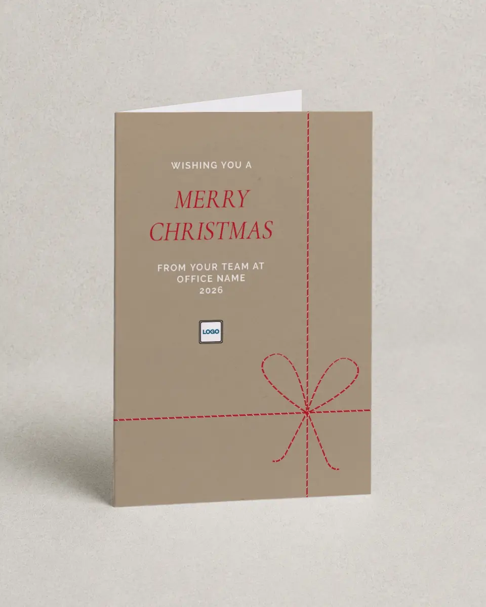 This is a 4.8" x 6.8" Folded Christmas Card called Gifted Gratefulness printed in full color