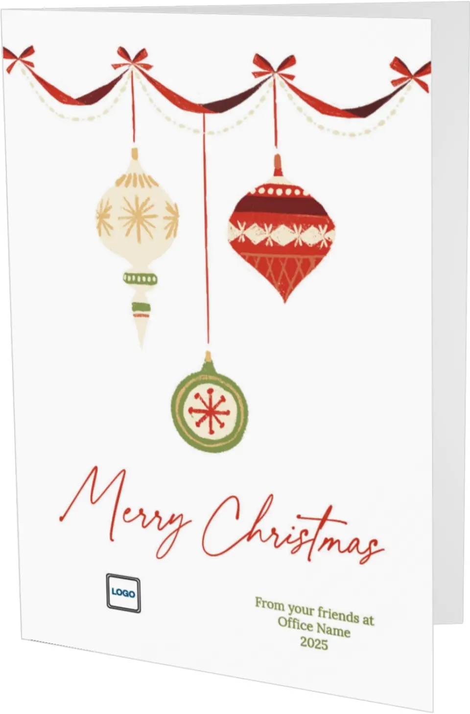This is a 4.8" x 6.8" Folded Christmas Card called Festive Cheer printed in full color