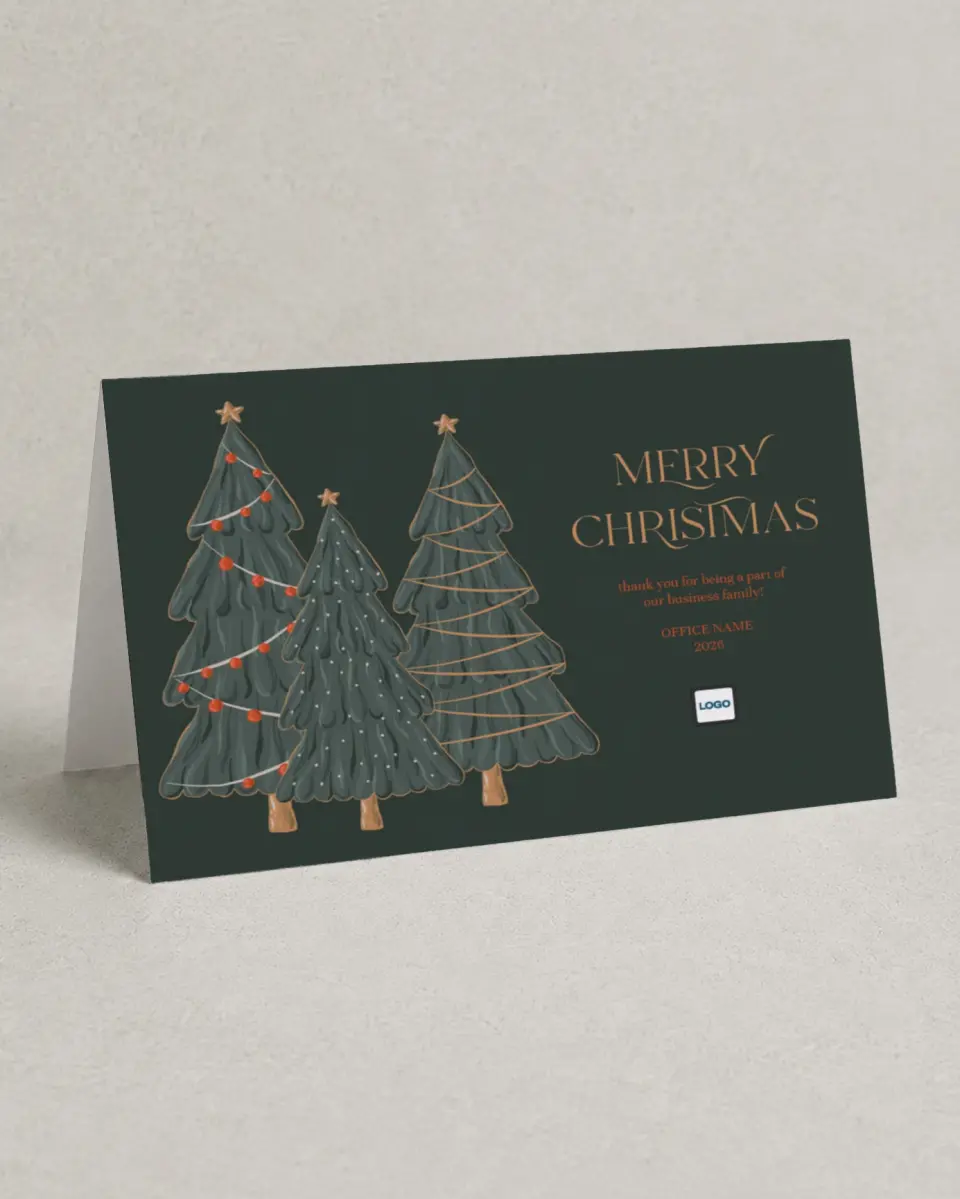 This is a 4.8" x 6.8" Folded Christmas Card called Starry and Bright printed in full color