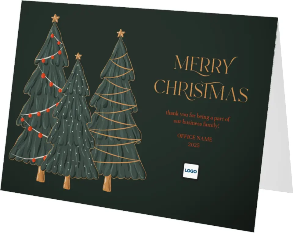 This is a 4.8" x 6.8" Folded Christmas Card called Starry and Bright printed in full color