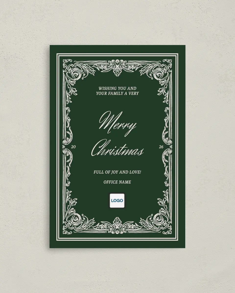 This is a 4.8" x 6.8" Folded Christmas Card called Very Merry printed in full color