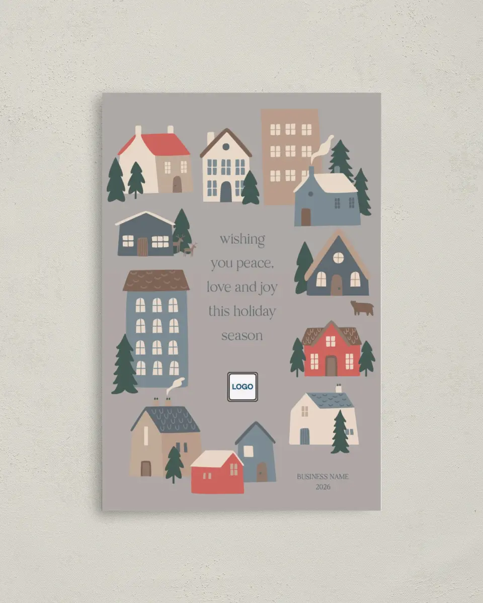 This is a 4.8" x 6.8" Folded Christmas Card called Glorious Homes printed in full color