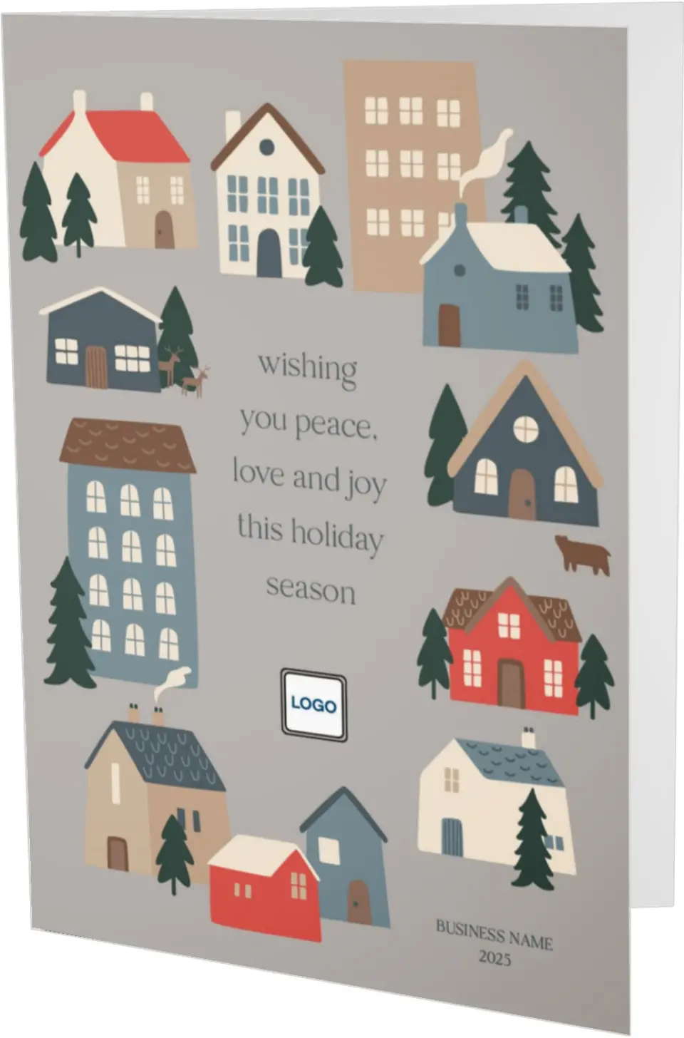 This is a 4.8" x 6.8" Folded Christmas Card called Glorious Homes printed in full color