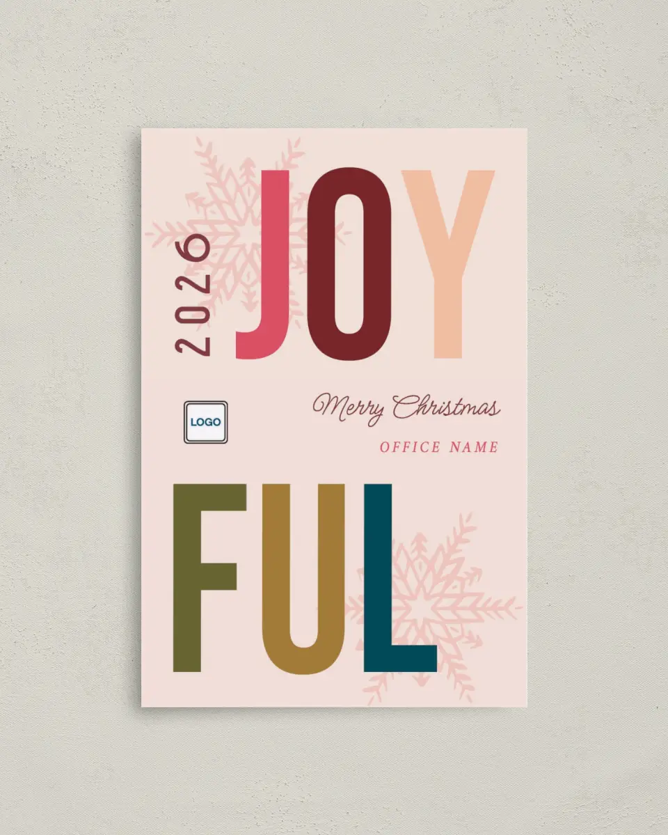 This is a 4.8" x 6.8" Folded Christmas Card called Joful Exchange printed in full color