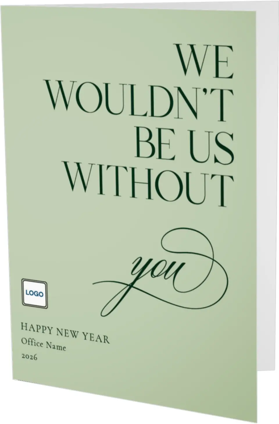 This is a 4.8" x 6.8" Folded Christmas Card called Simple Holiday printed in full color
