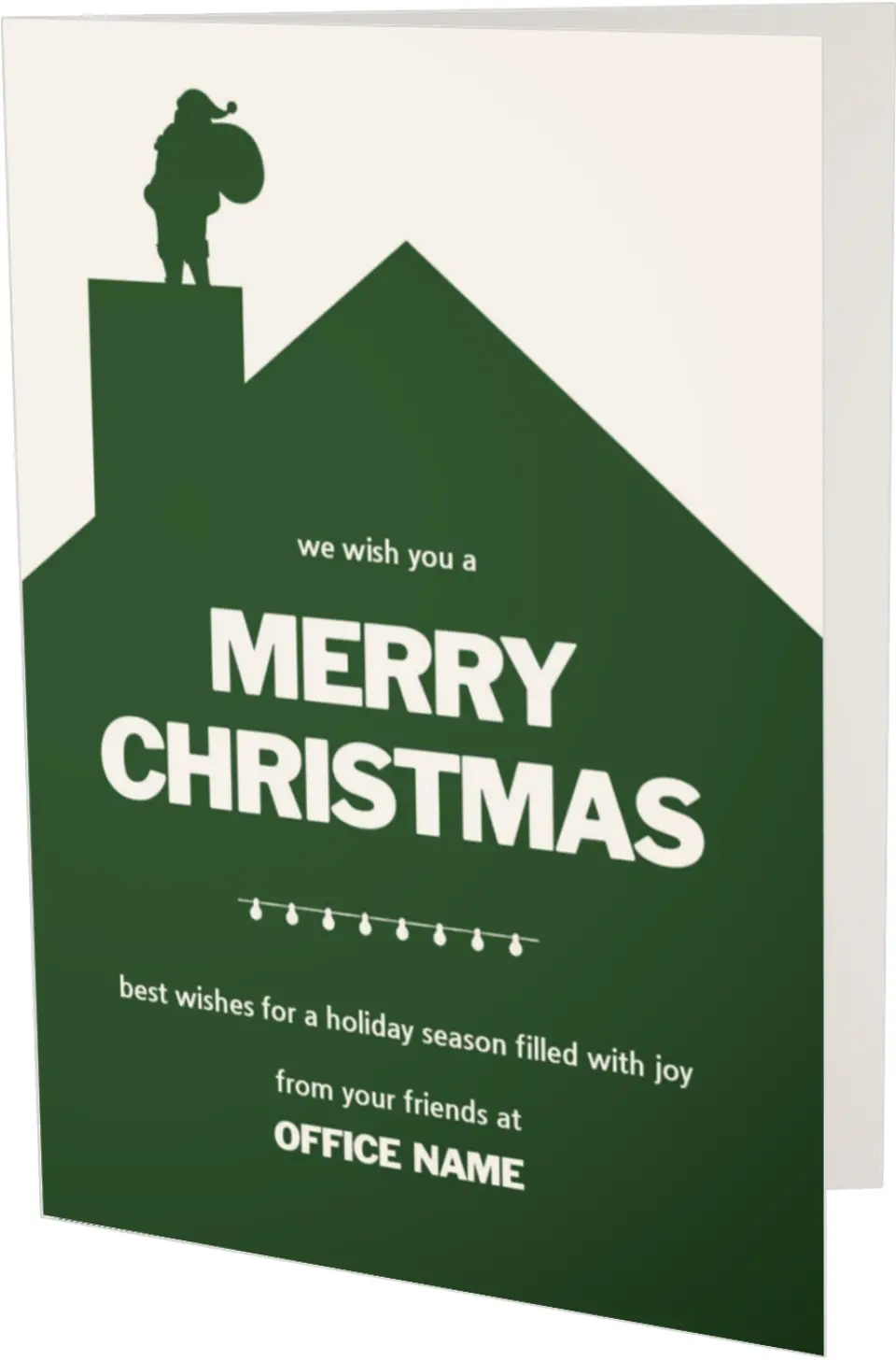This is a 4.8" x 6.8" Folded Christmas Card called Up on the Housetop printed in full color