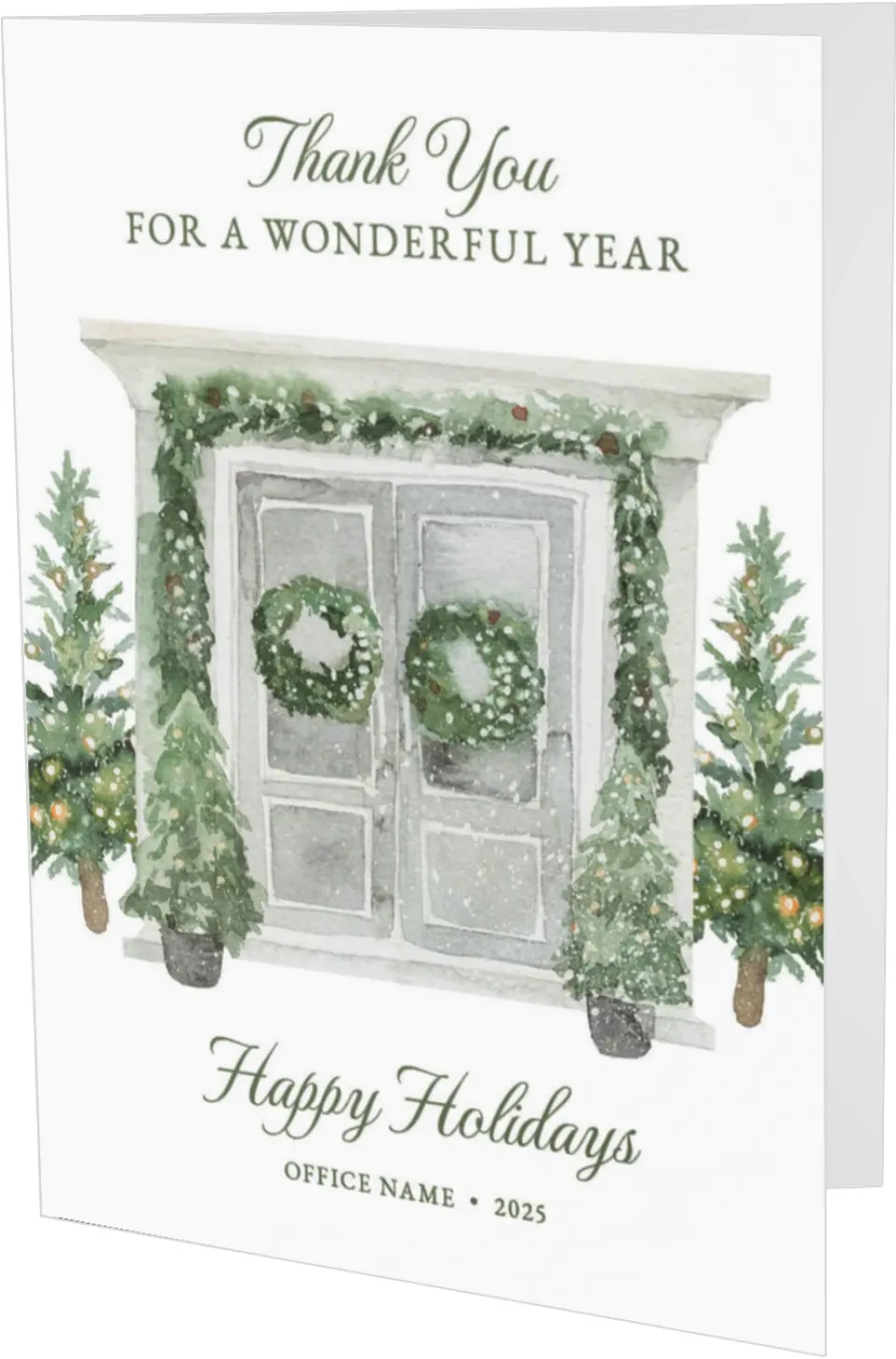 This is a 4.8" x 6.8" Folded Christmas Card called Snowy Home printed in full color