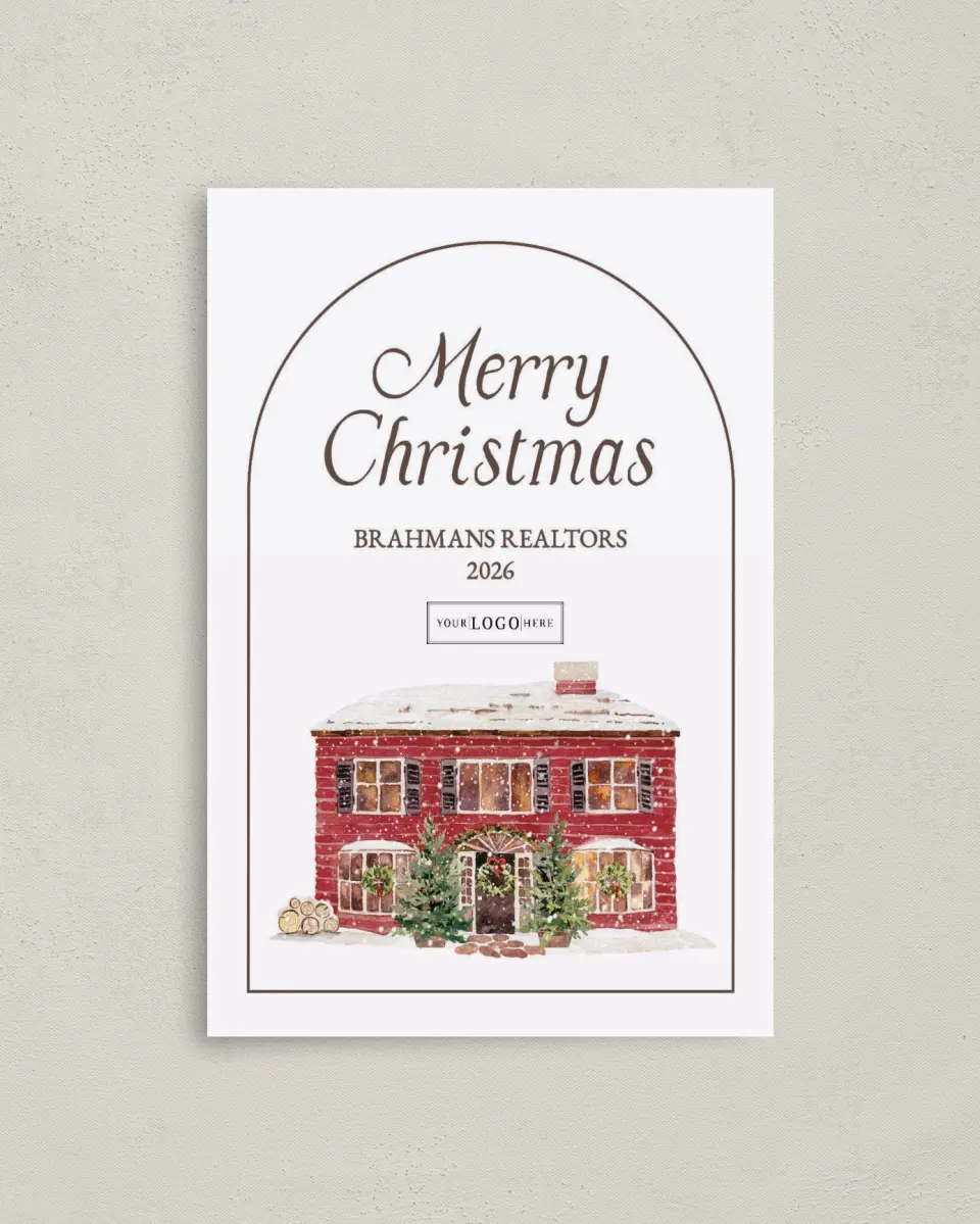 This is a 4.8" x 6.8" Folded Christmas Card called Winter Wishes printed in full color