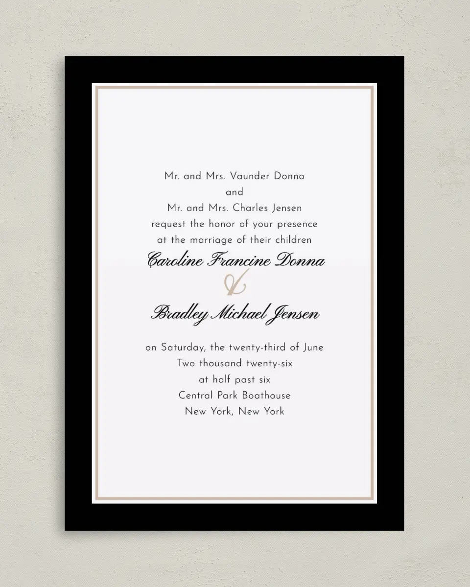This is a 5" x 7" Classic Wedding Invitation called Vision of Love printed in full color on Premium Smooth paper