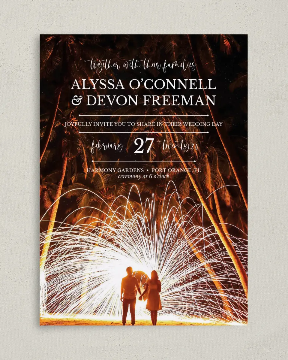 This is a 5" x 7" Classic Wedding Invitation called True Fairytale printed in full color on Premium Smooth paper