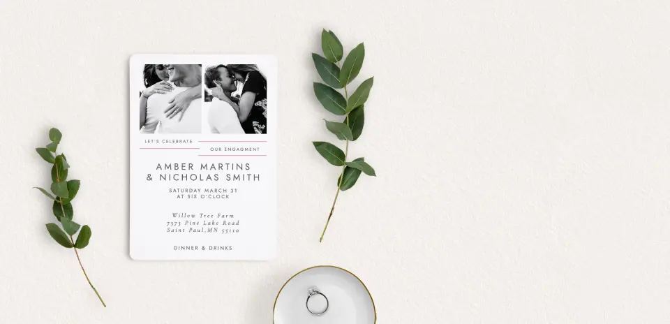 Save the Date Card with Optional Guest Addressing Service