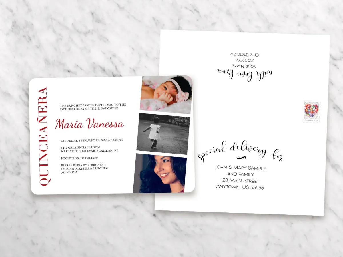 Save the Date Card with Optional Guest Addressing Service