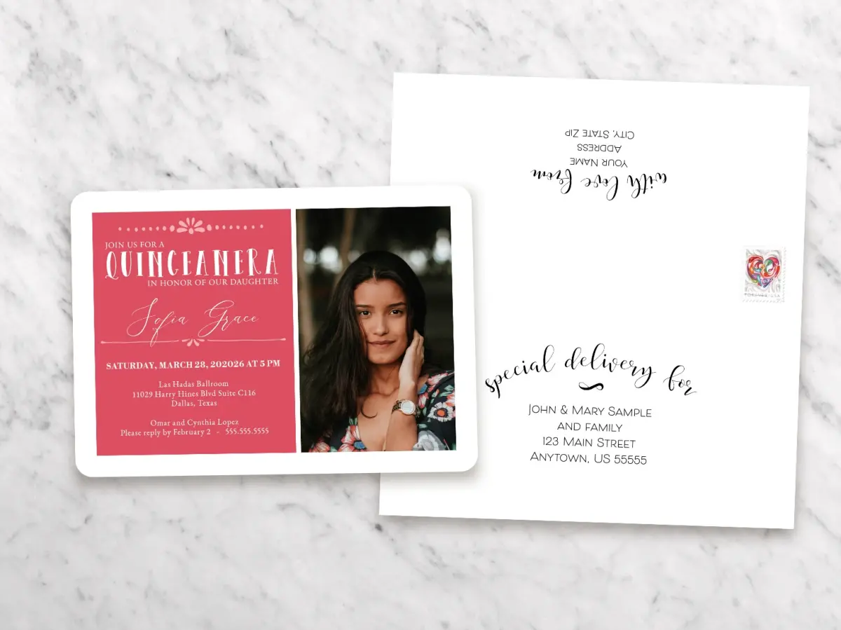Save the Date Card with Optional Guest Addressing Service