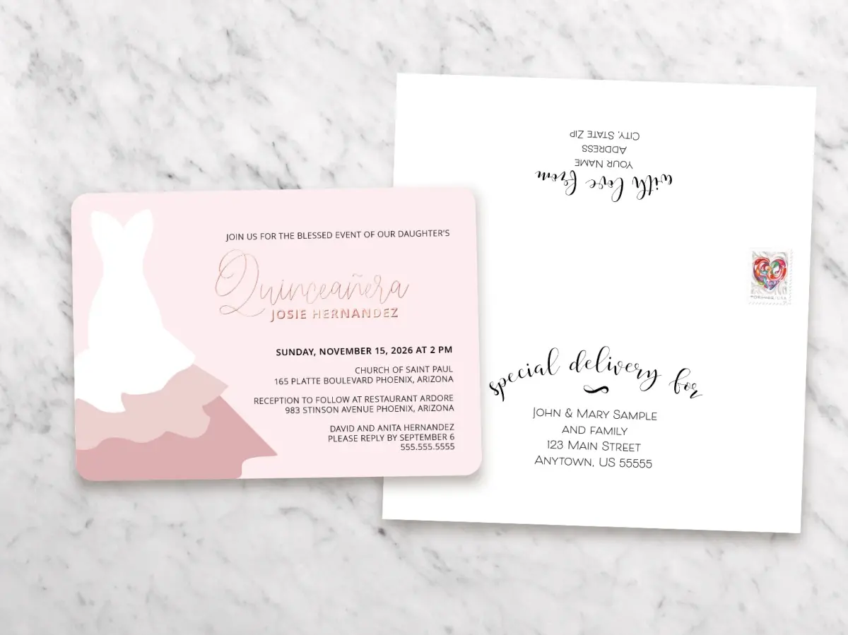 Save the Date Card with Optional Guest Addressing Service
