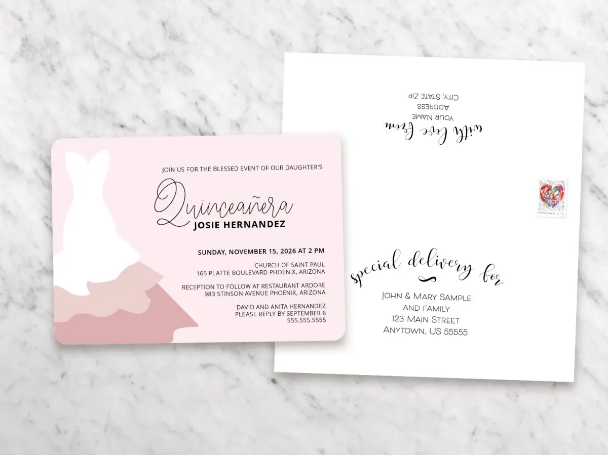 Save the Date Card with Optional Guest Addressing Service