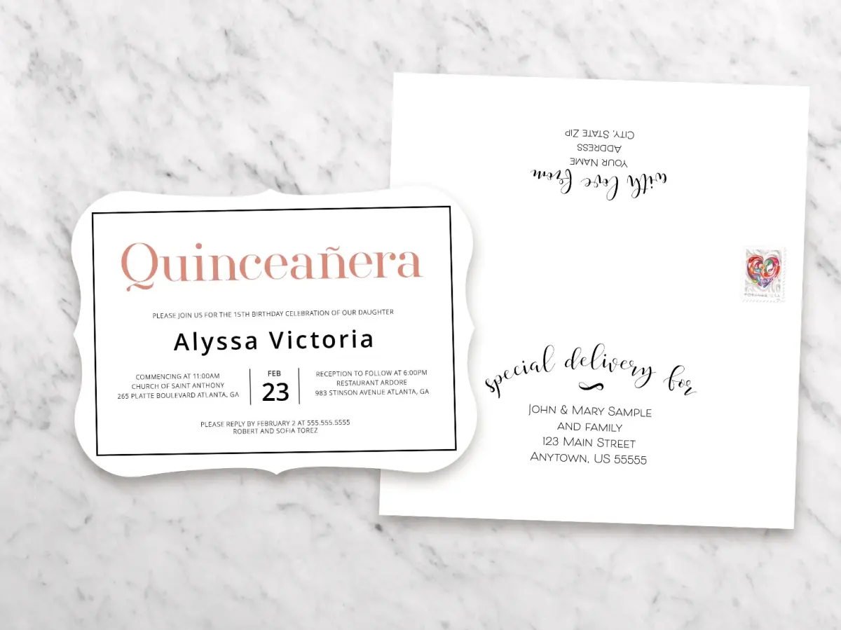 Save the Date Card with Optional Guest Addressing Service