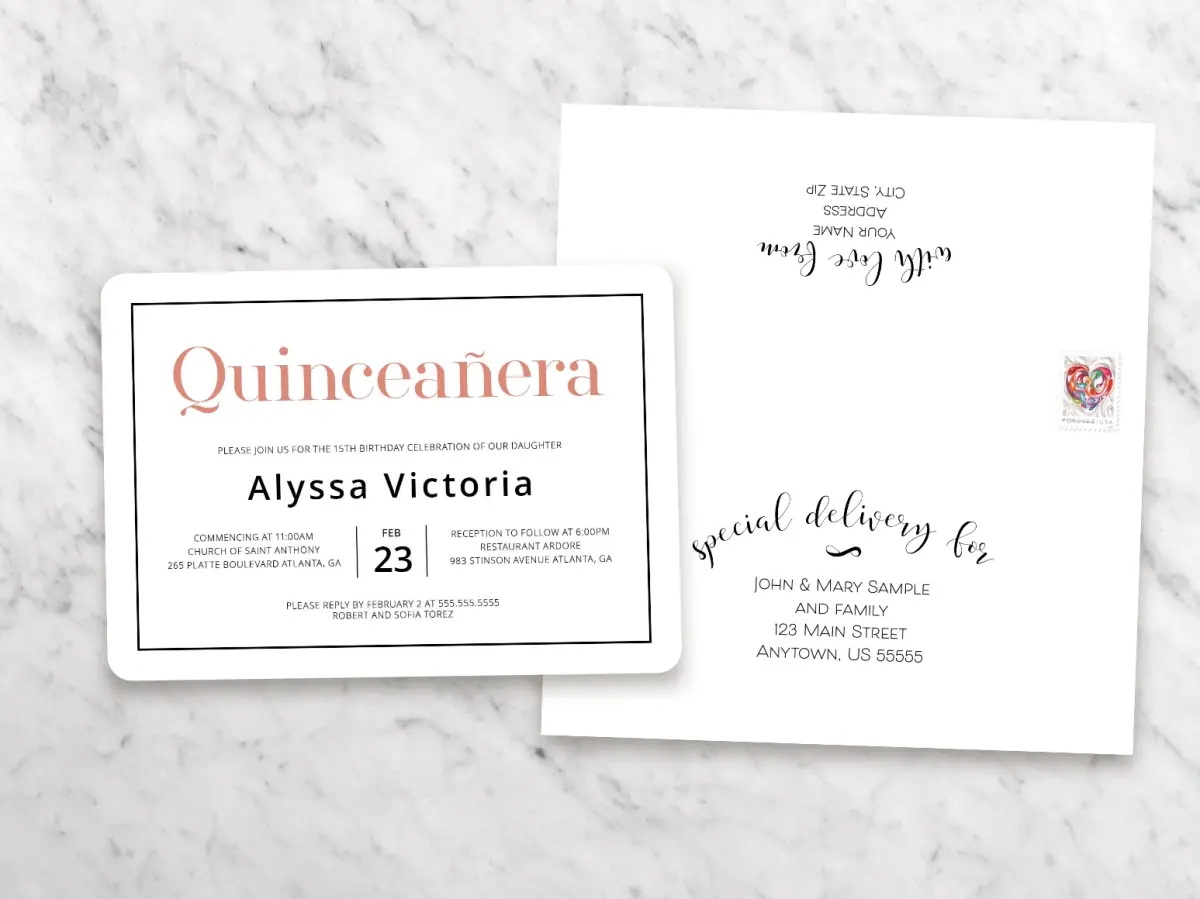 Save the Date Card with Optional Guest Addressing Service