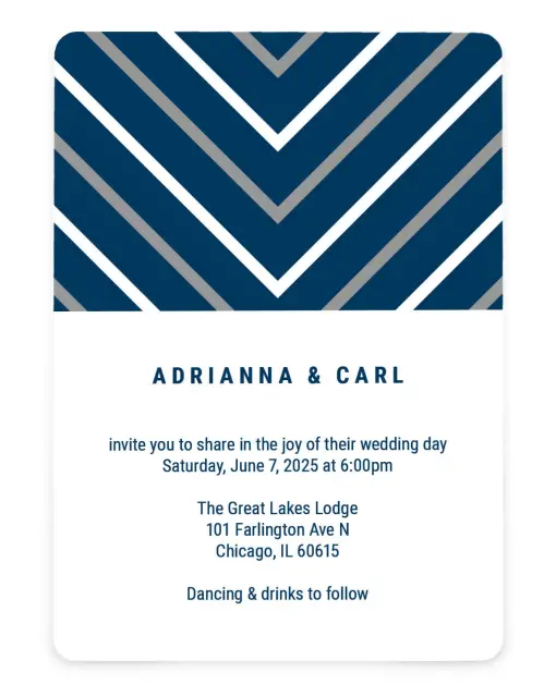 Posh Chevron : Shaped Invitations