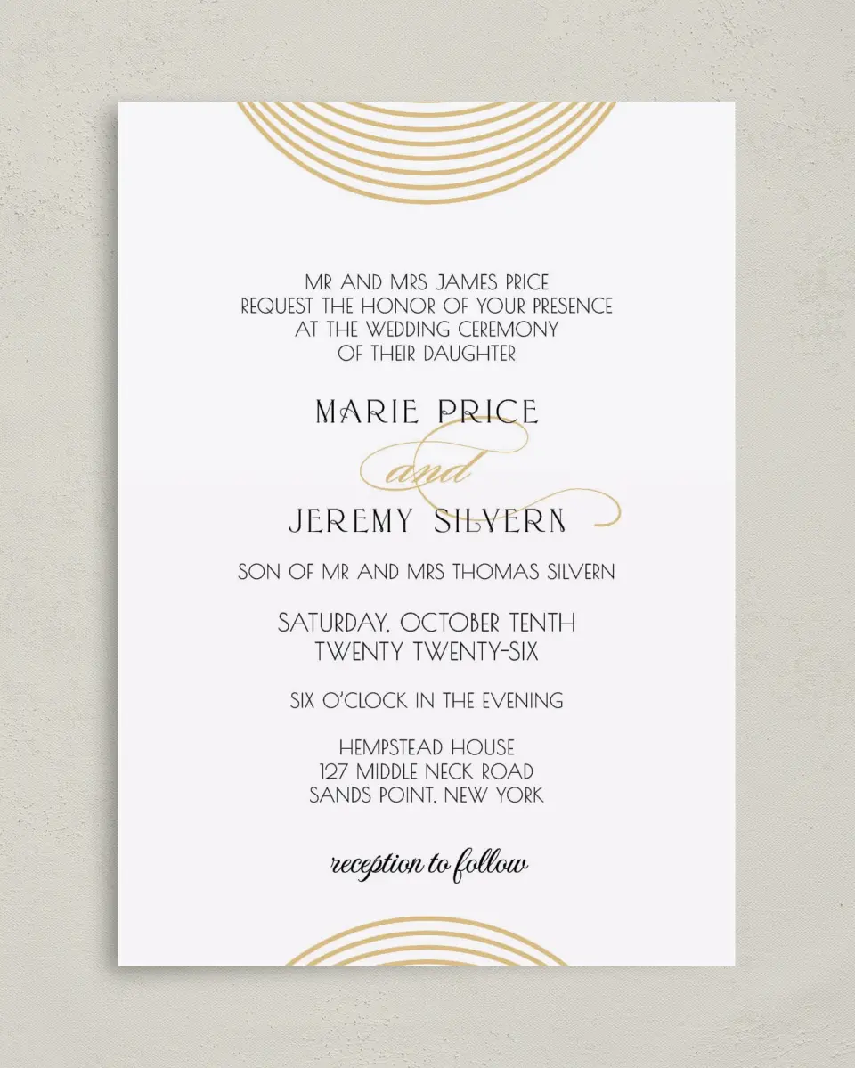 This is a 5" x 7" Classic Wedding Invitation called Spectacular Romance printed in full color on Premium Smooth paper
