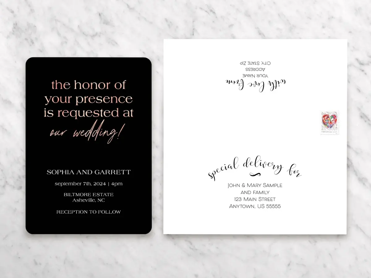 Save the Date Card with Optional Guest Addressing Service