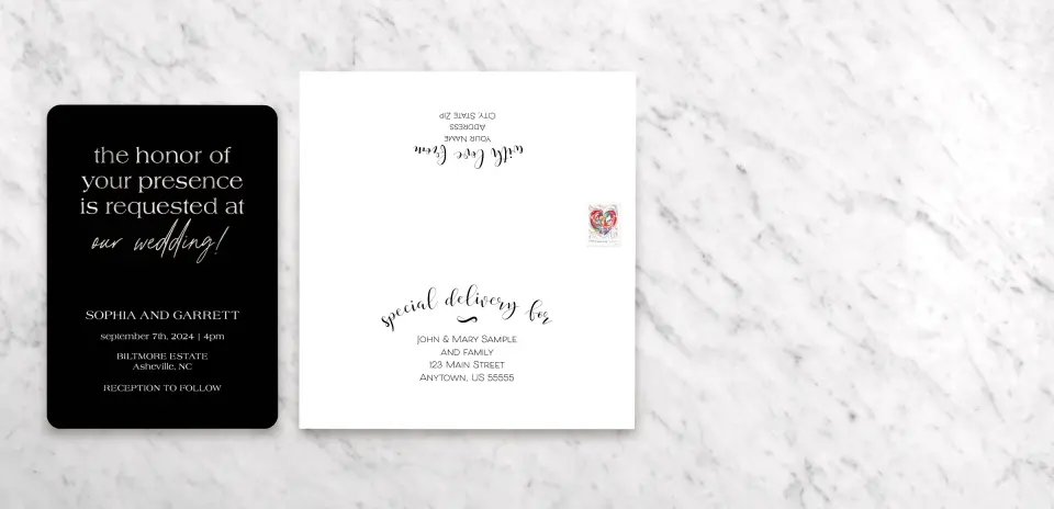 Save the Date Card with Optional Guest Addressing Service
