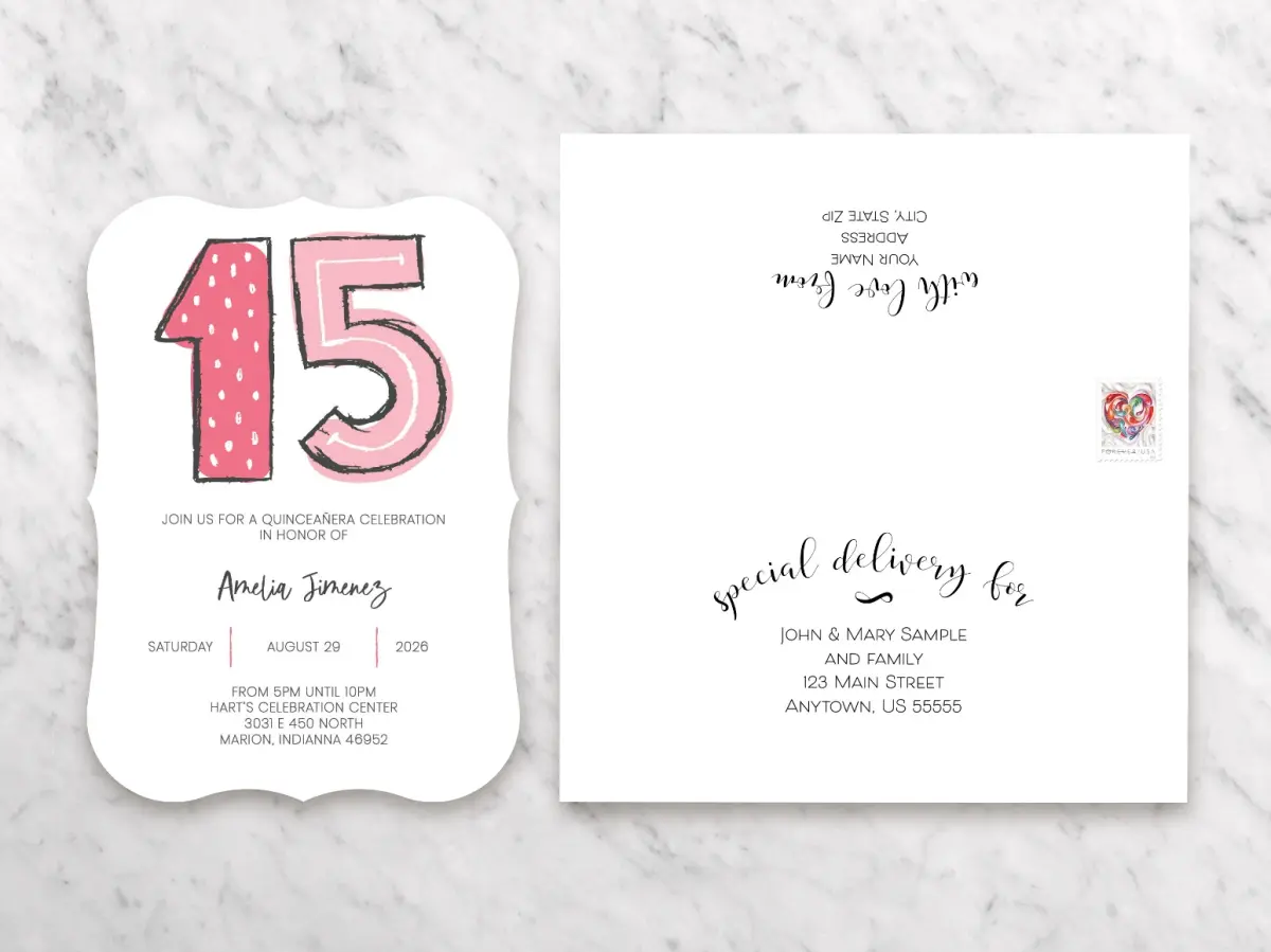 Save the Date Card with Optional Guest Addressing Service