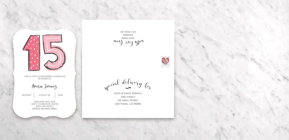 Save the Date Card with Optional Guest Addressing Service