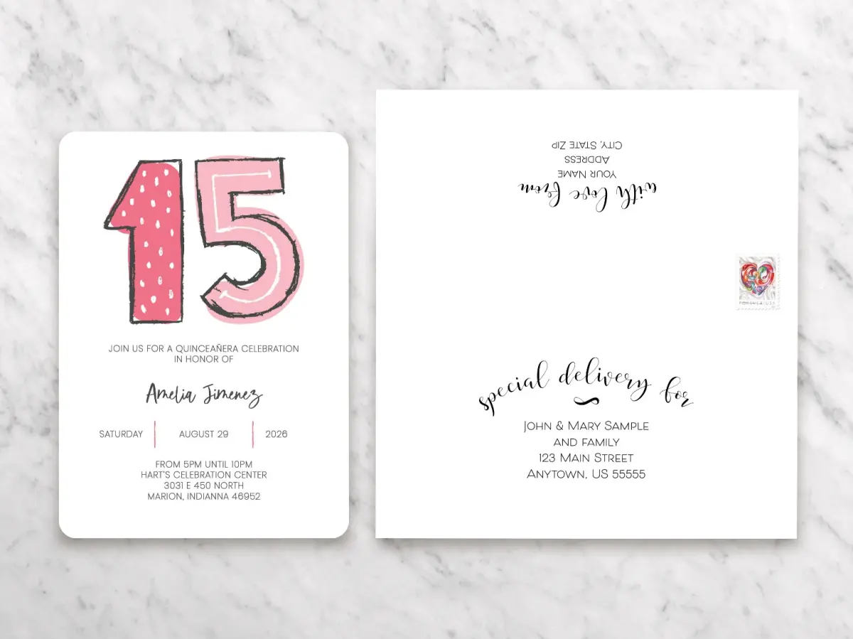 Save the Date Card with Optional Guest Addressing Service