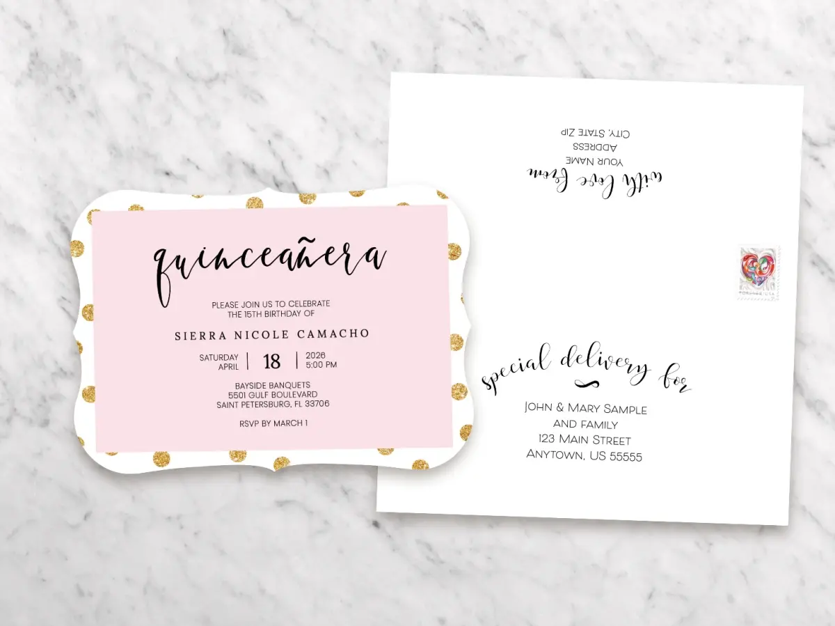 Save the Date Card with Optional Guest Addressing Service