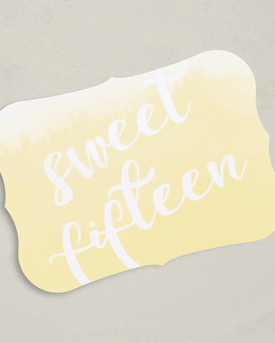 This is a 5" x 7" Quinceanera Invitation called Delicate Watercolor printed in full color on Premium Smooth paper