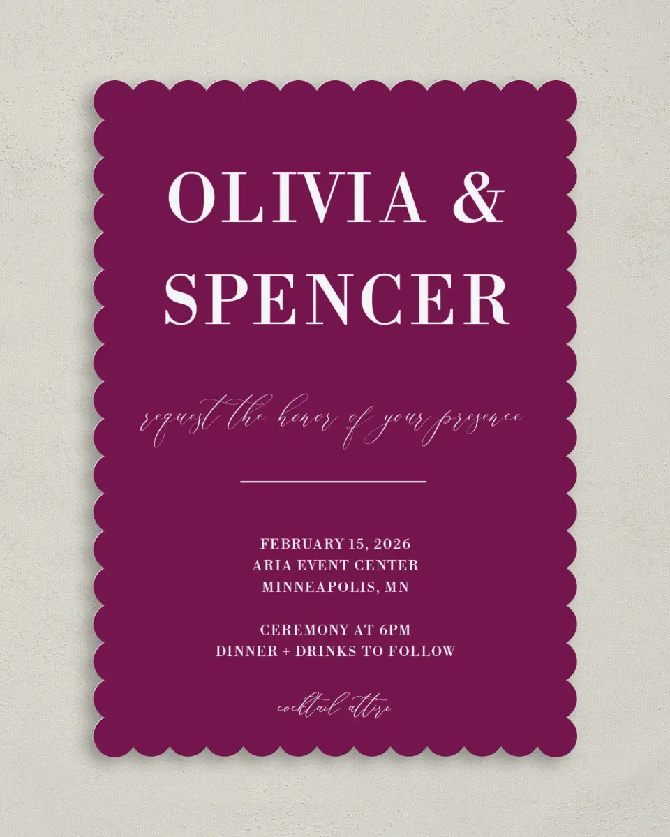 This is a 5" x 7" Classic Wedding Invitation called Marble Mystique printed in full color on Premium Smooth paper