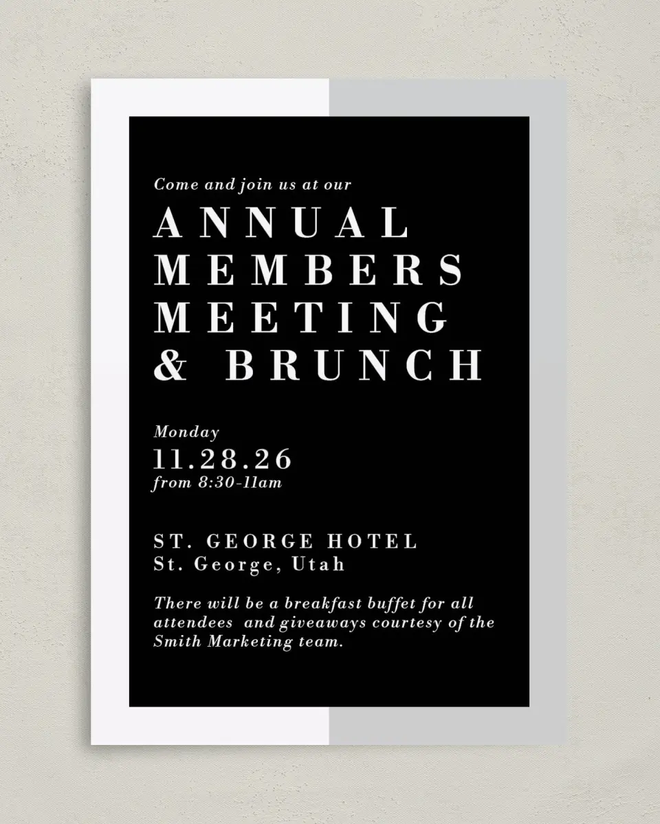 This is a 5" x 7" Rectangle Gala Invitation called Be Square printed in full color on Premium Smooth paper