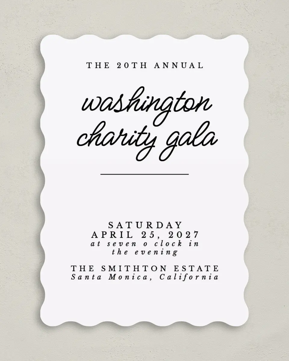 This is a 5" x 7" Wavy Gala Invitation called Classic Charity Gala printed in full color
