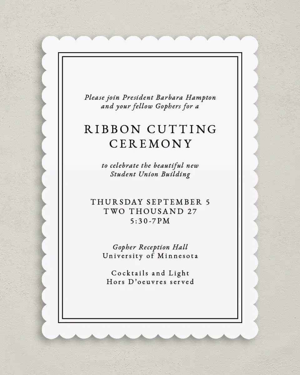 This is a 5" x 7" Rectangle Gala Invitation called The Great Debut printed in full color on Premium Smooth paper