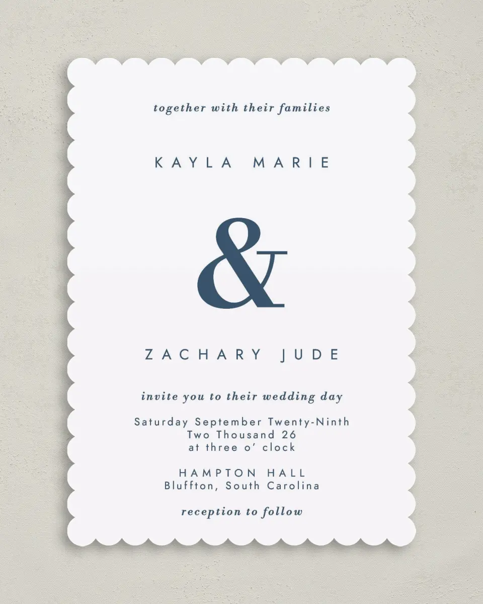 This is a 5" x 7" Classic Wedding Invitation called Perfect Picture printed in full color on Premium Smooth paper
