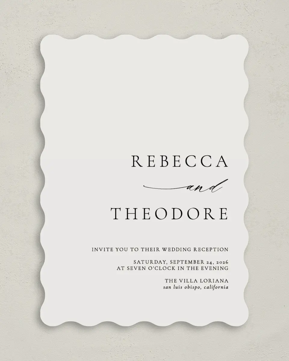 This is a 5" x 7" Reception-Only - CP called Simply Elegant printed in full color on Premium Smooth paper